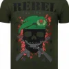 T-shirt Heren - Skull Rebel - Groen