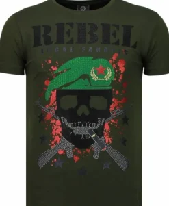 T-shirt Heren - Skull Rebel - Groen