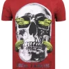 T-shirt Heren - Skull Snake - Bordeaux