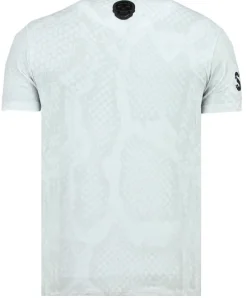 T-shirt Heren - Skull Snake - Wit