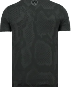T-shirt Heren - Skull Snake - Zwart