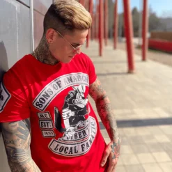 T-shirt Heren - Sons Of Anarchy - Rood