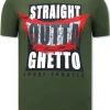 T-shirt Heren - Straight Outta Ghetto - Groen