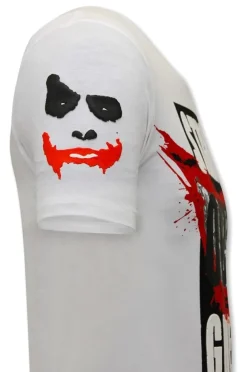 T-shirt Heren - Straight Outta Ghetto - Wit