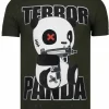 T-shirt Heren - Terror Panda - Groen