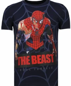 T-shirt Heren - The Beast Spider - Blauw