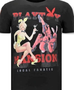 T-shirt Heren - The Playtoy Mansion - Zwart