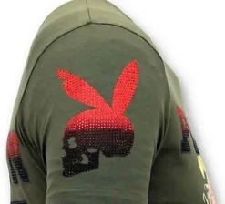 T-shirt Heren - The Playtoy Mansion - Groen