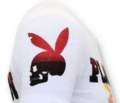 T-shirt Heren - The Playtoy Mansion - Wit