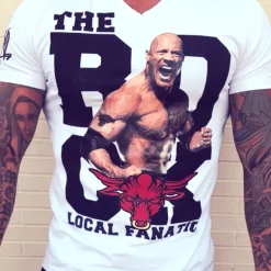 T-shirt Heren - The Rock - Wit