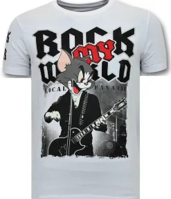 T-shirt Heren - Tomcat Rock My World - Wit