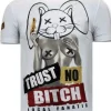 T-shirt Heren - Trust No Bitch - Wit