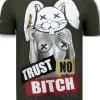 T-shirt Heren - Trust No Bitch - Groen