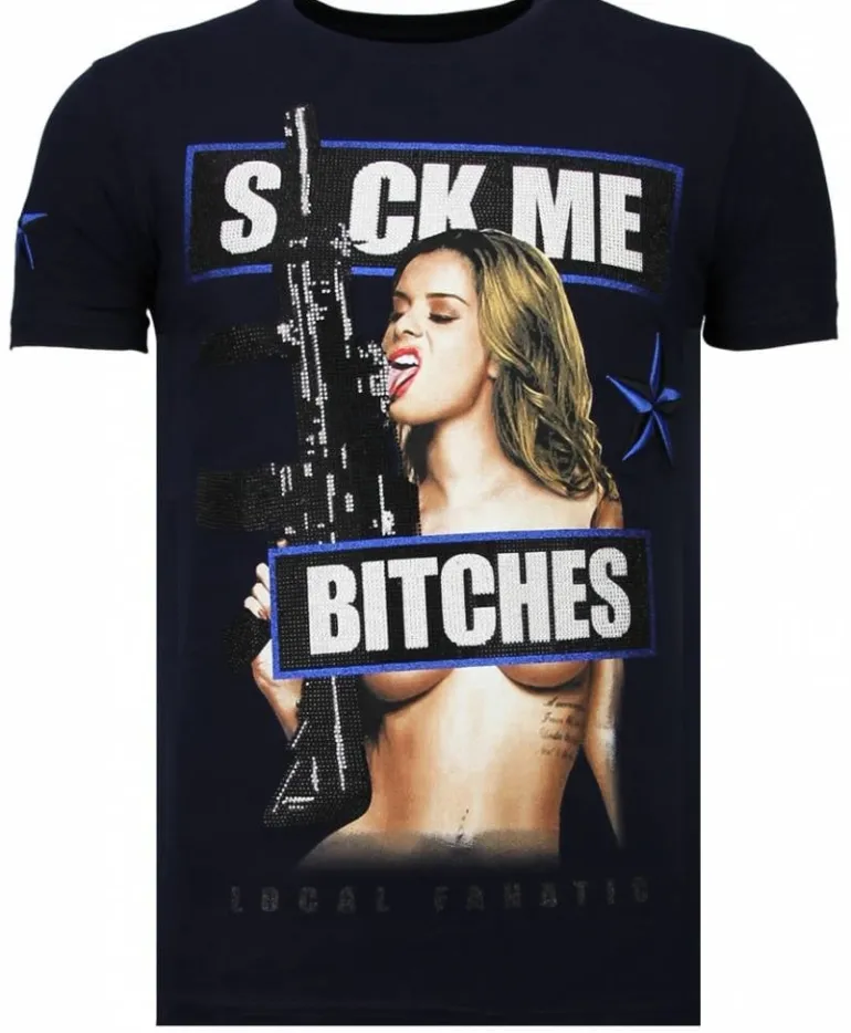T-shirt Heren - Young Rich Famous - Blauw