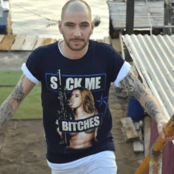 T-shirt Heren - Young Rich Famous - Blauw