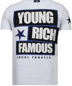 T-shirt Heren - Young Rich Famous - Wit